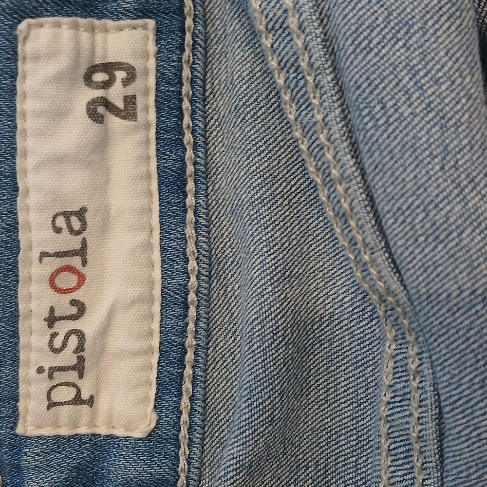 Pistola Light Blue Skinny Jeans With Rippee Details & Zipper On Ankles - Picture 6 of 6